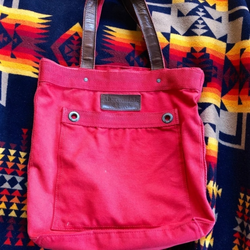 Abercrombie and Fitch red tote bag